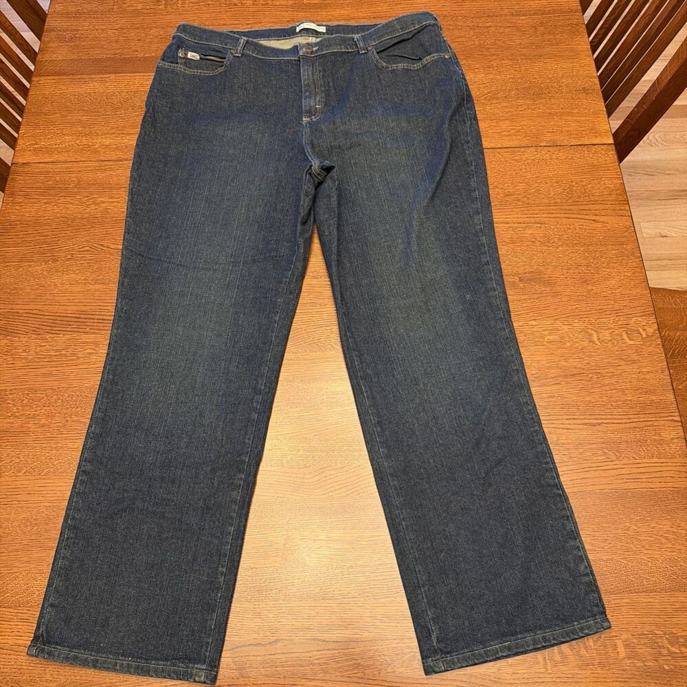 Lee Women’s Relaxed Fit Straight Leg Blue Denim Jeans, Plus Size 20W